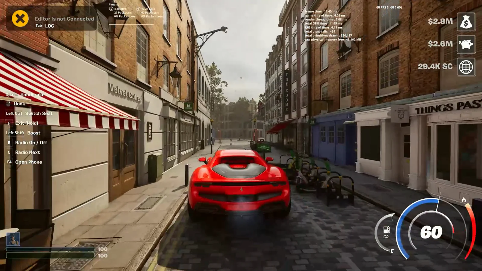 London development footage, a car on a city street